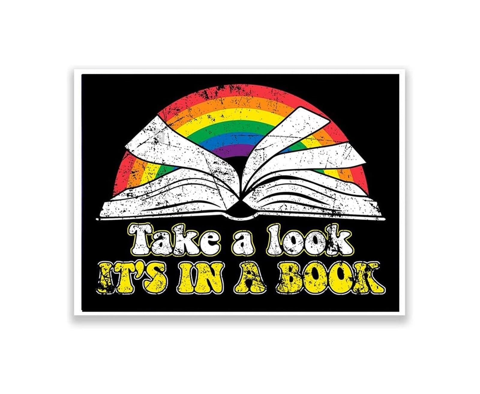 REIUAFWYGV Classroom Library Poster Take a Look It's In a Book Reading Corner Decor Teacher Librarian Gift Homeschool Literacy Wall-Art Book Lover Classroom Art