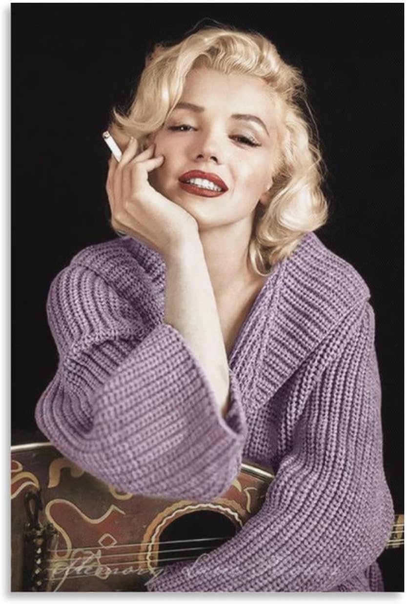 Marilyn Star Monroe Canvas Poster Wall Art Decor Print Picture Paintings for Living Room Bedroom Decoration 24x36inch(60x90cm)