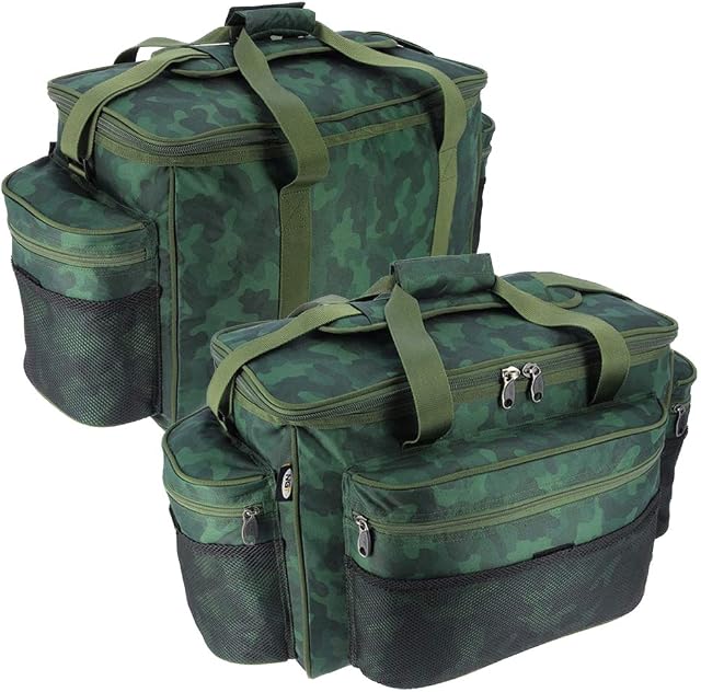 DNA Leisure Large NEW NGT Camo Green Carryall Tackle Bag Carp Coarse Sea Fishing Holdall with Pockets