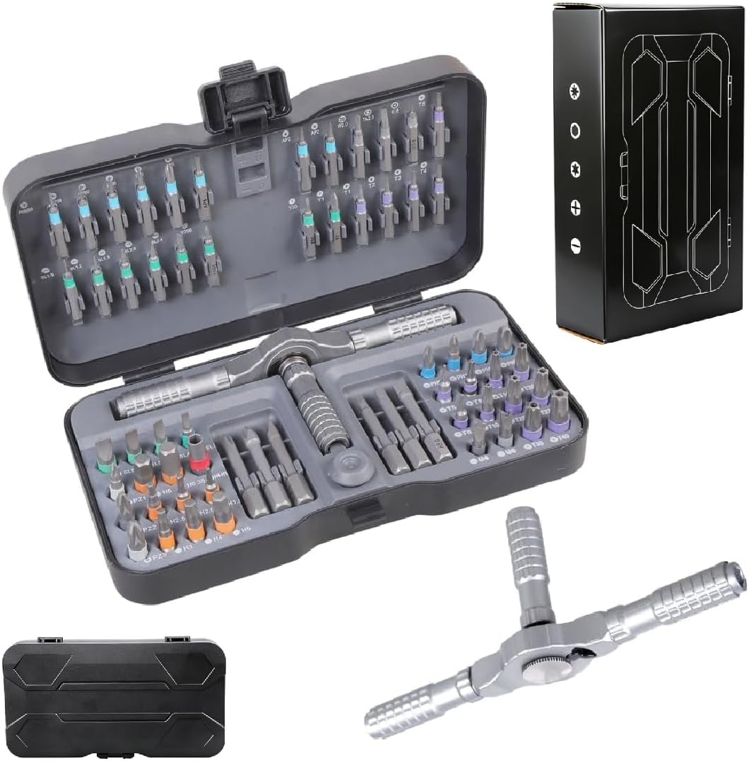 66 in 1 Magnetic Ratchet Screwdriver Set, Multi Bit Screw Drive with Storage Case, Portable Repair Tool Kit for Furniture Installation,Electronic Device Repair,Suitable for Repairmen,DIY Enthusiasts