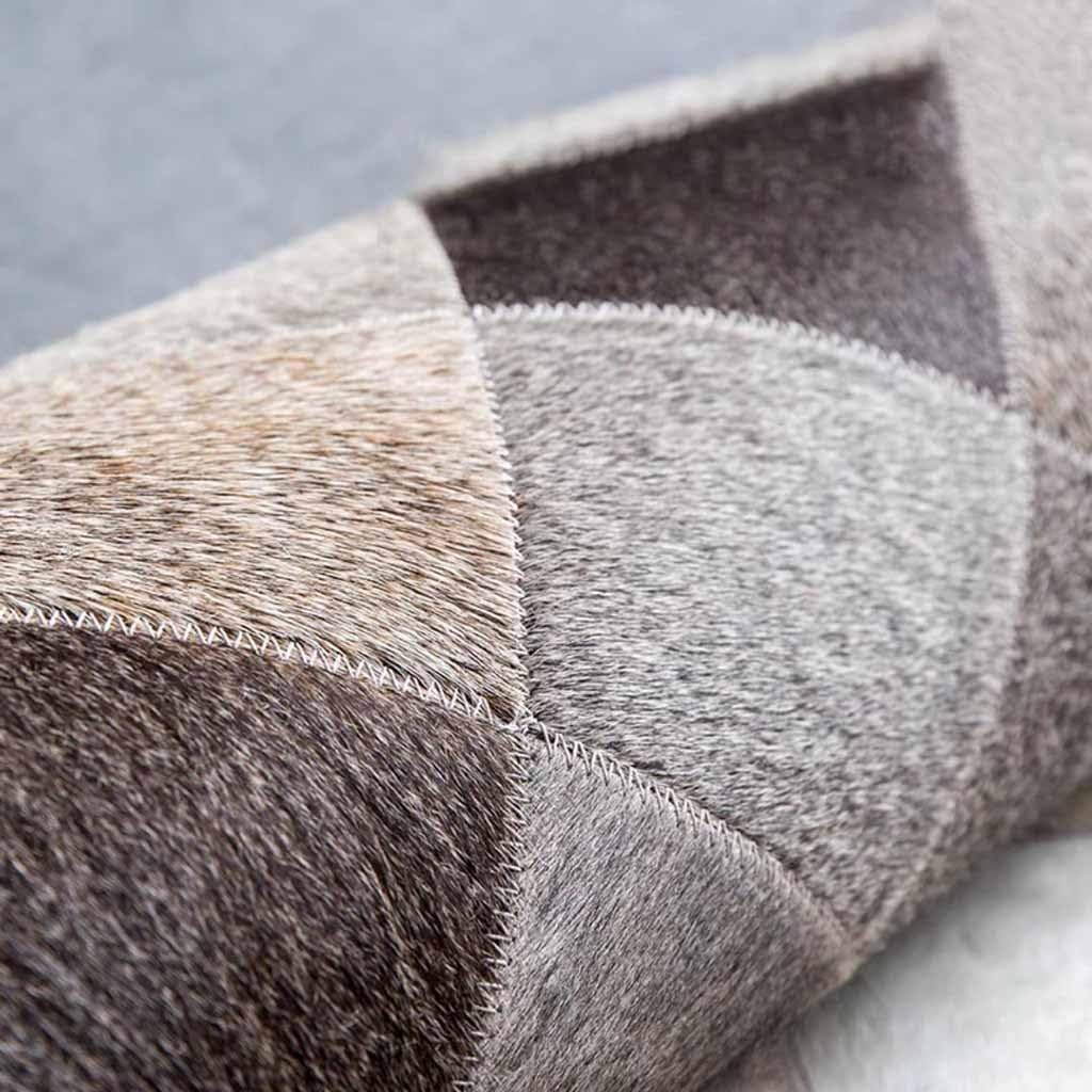 Tappeto in pelle di mucca Marrone e bianco, protezione del pavimento in con bordi naturali Angolo lettura Design minimalista in vera(2000MMx3000MM)