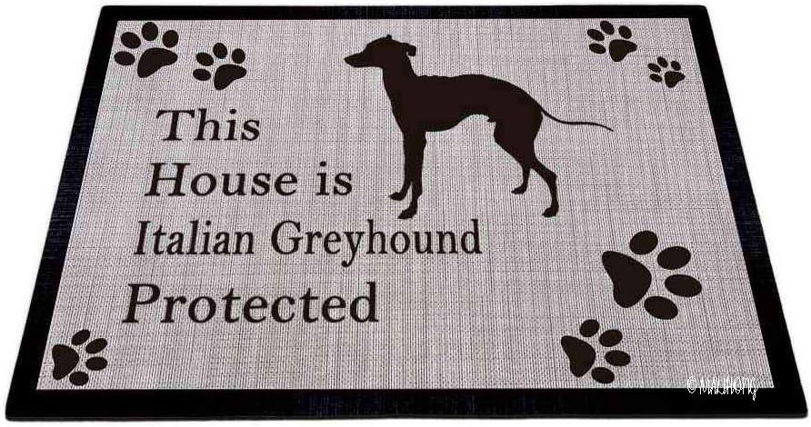 Dog Silhouette DoorFloor Mat This House is st. Bernard Protected Floor Mat Dog Paw Print Gray Rugs for Home Decor 27.5 x 17.7 Inch