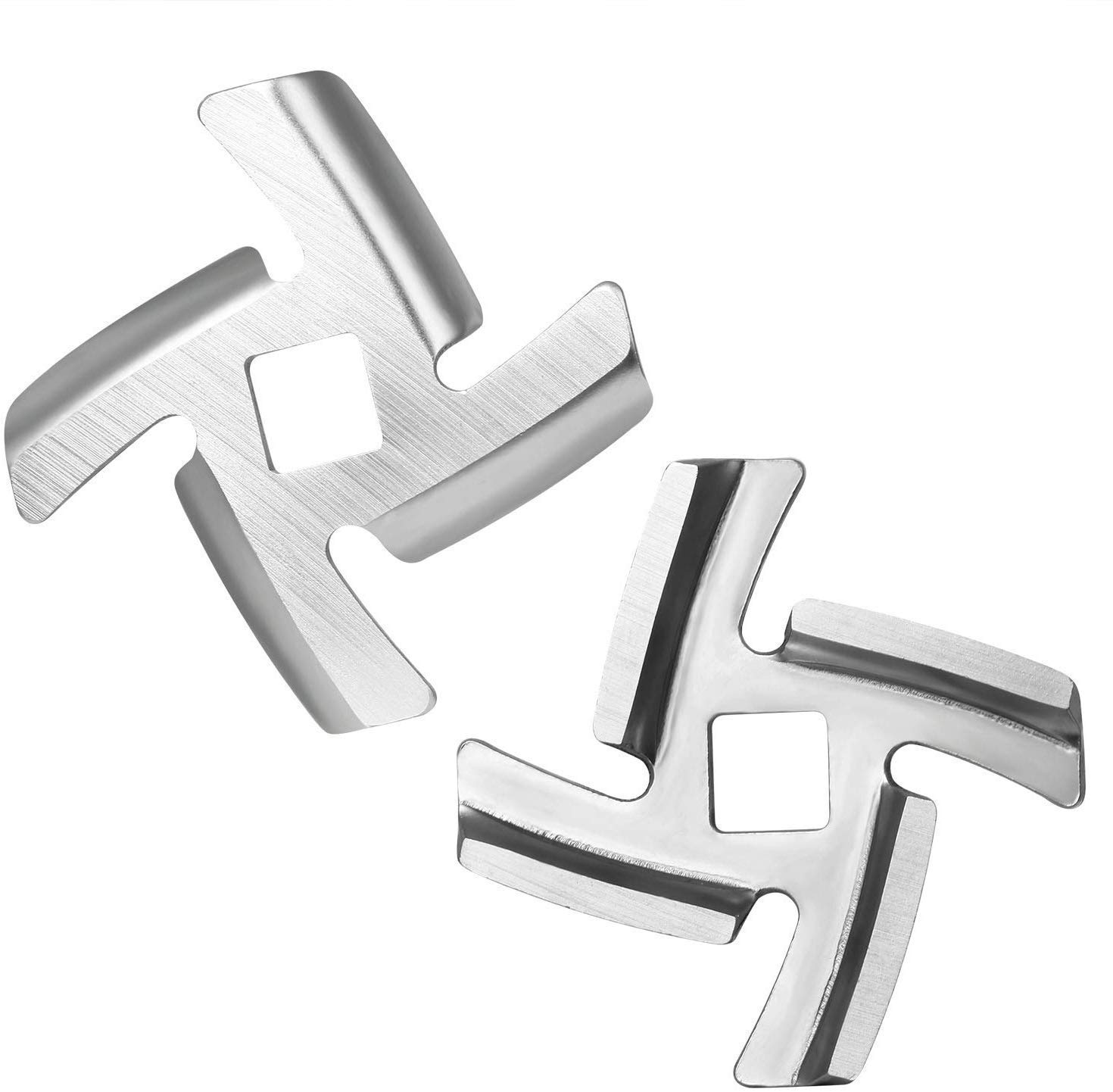 Pack of 2 Stainless Steel Meat Grinder Blade Replacement, Sharp 4 Blade Cutter Meat Grinder & Food Processor, Heavy Duty Rust Resistant Universal Fit Mincer for Electric (Silver)-picture-32