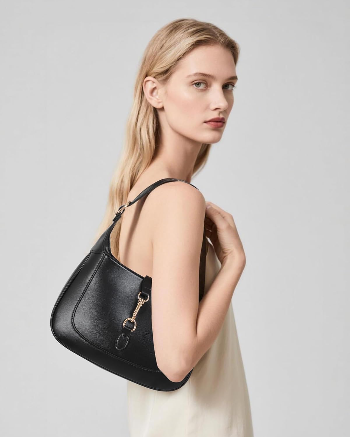 BAVERGE Shoulder Bag for Women, Soft Vegan Leather Purse Trendy Hobo Handbag Small Crossbody Bag with Adjustable Strap - Image 3