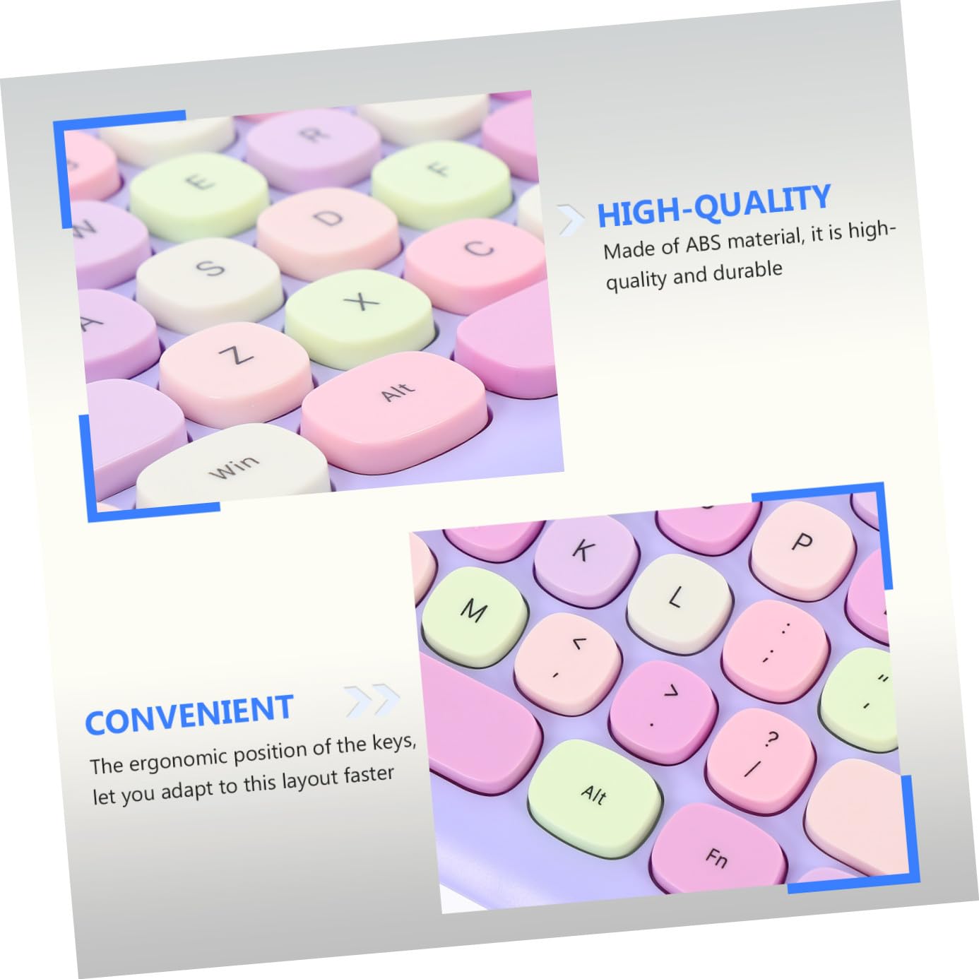 DOITOOL Pack Teclado y Ratón Inalámbrico Material Escolar de Oficina Diseño Ergonómico 110 Teclas Compatibles Portátil y Pc
