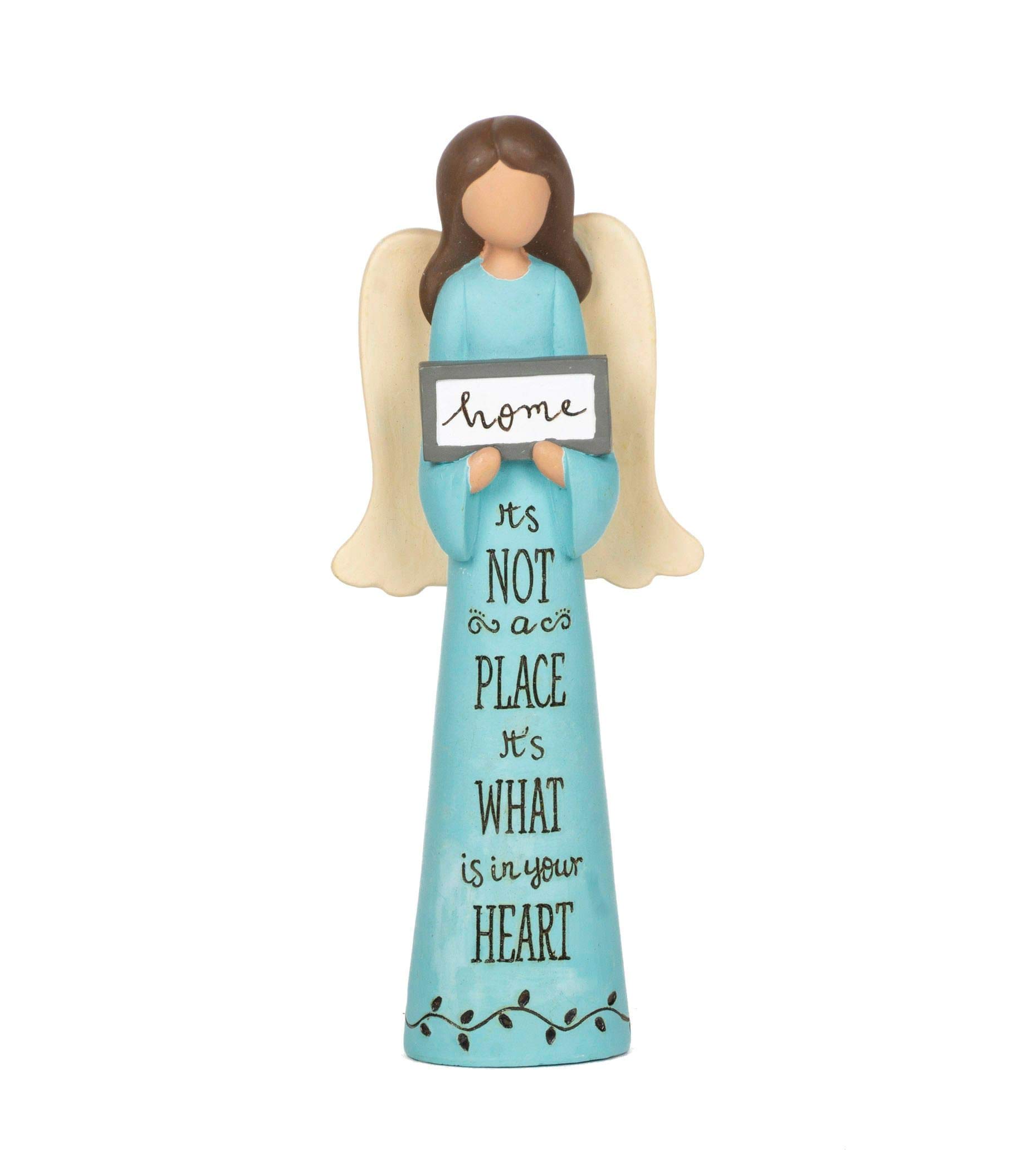 Blossom Bucket Multicolor Feather & Grace Hand Painted Resin Decorative Figurine - Home Sign, 6 X 2.25