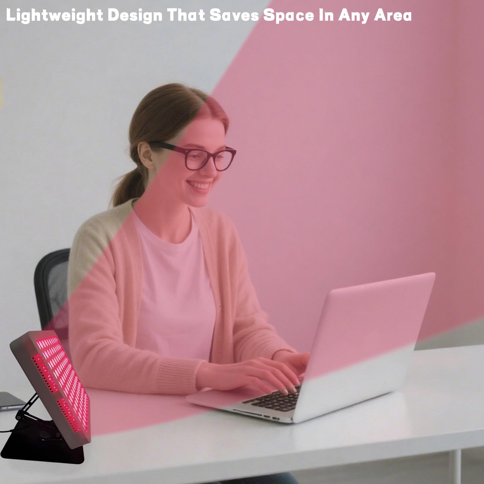 Lampa do terapii światłem czerwonym na całe ciało i szyję, 660 nm 850 nm, 100 diod LED, panel podczerwieni, obrotowy stojak 360°, regulowana jasność i timer, idealna dla kobiet – uśmierzanie bólu