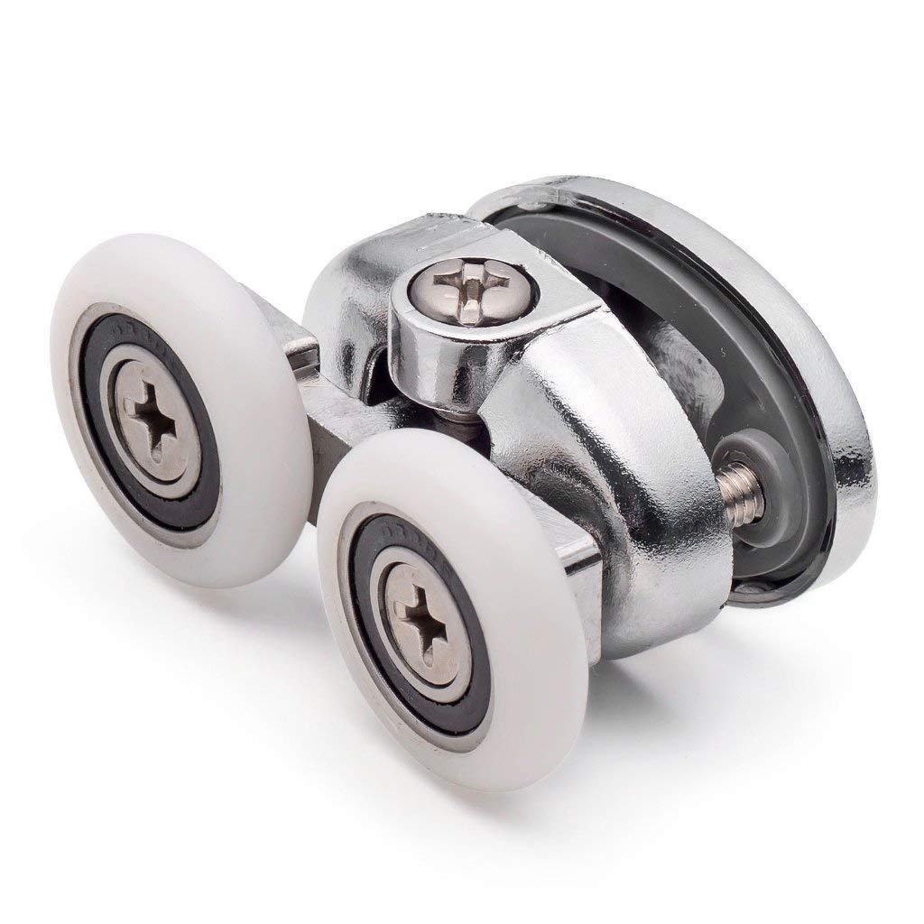 Shower Part Silver 2 X Double Top Butterfly Shower Door Rollers/Runners/Wheels 25Mm Diameter L077-2