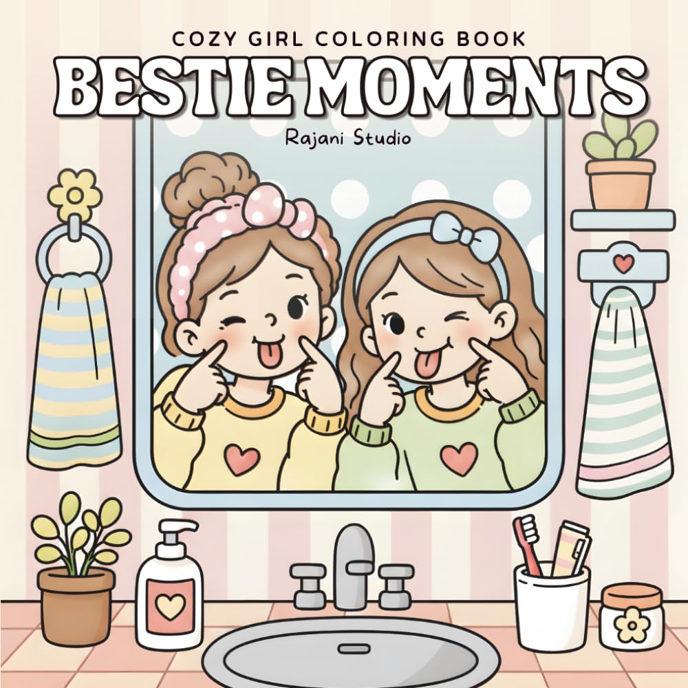 Bestie Moments: Cozy Girl Coloring Book for Kids and Adults featuring Heartwarming Girl Best Friend Activities