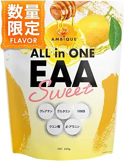 オールインワンEAA BCAA クレアチン グルタミン クエン酸 HMB アンビーク 必須アミノ酸9種配合 国産 (620g,はちみつレモン風味)