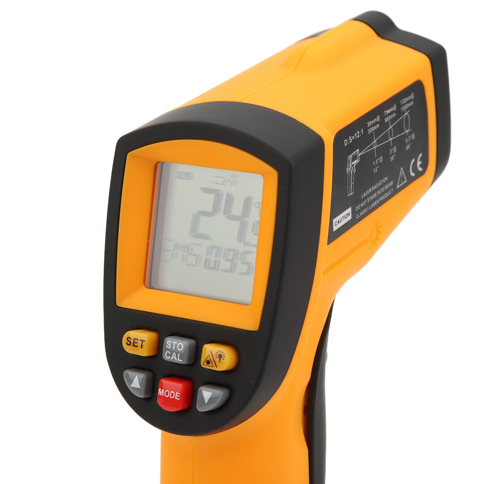 ViaGasaFamido Termómetro Infrarrojo, Medidor de Temperatura ABS con Puntero para Cocinar HVAC y Energía Eléctrica, Rango de -58 ℉ a 1382 ℉ para Detección de Puntos Calientes