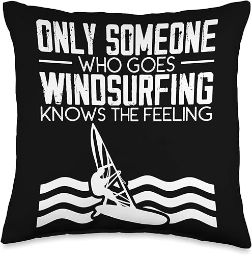 Windsurfer Surfer Windsurf Apparel Windsurfing Surfing Board Water Sports Throw Pillow, 16x16, Multicolor