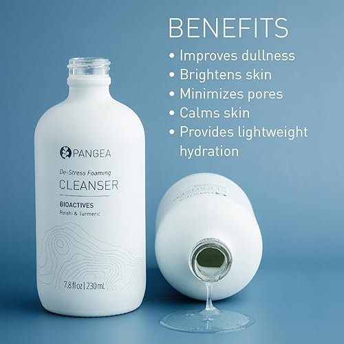 Miniatura 3 de Pangea Organics Natural Reishi + Turmeric De-Stress Limpiador facial espumoso | Vegano, no tóxico, suave e hidratante | Botella de vidrio sostenible