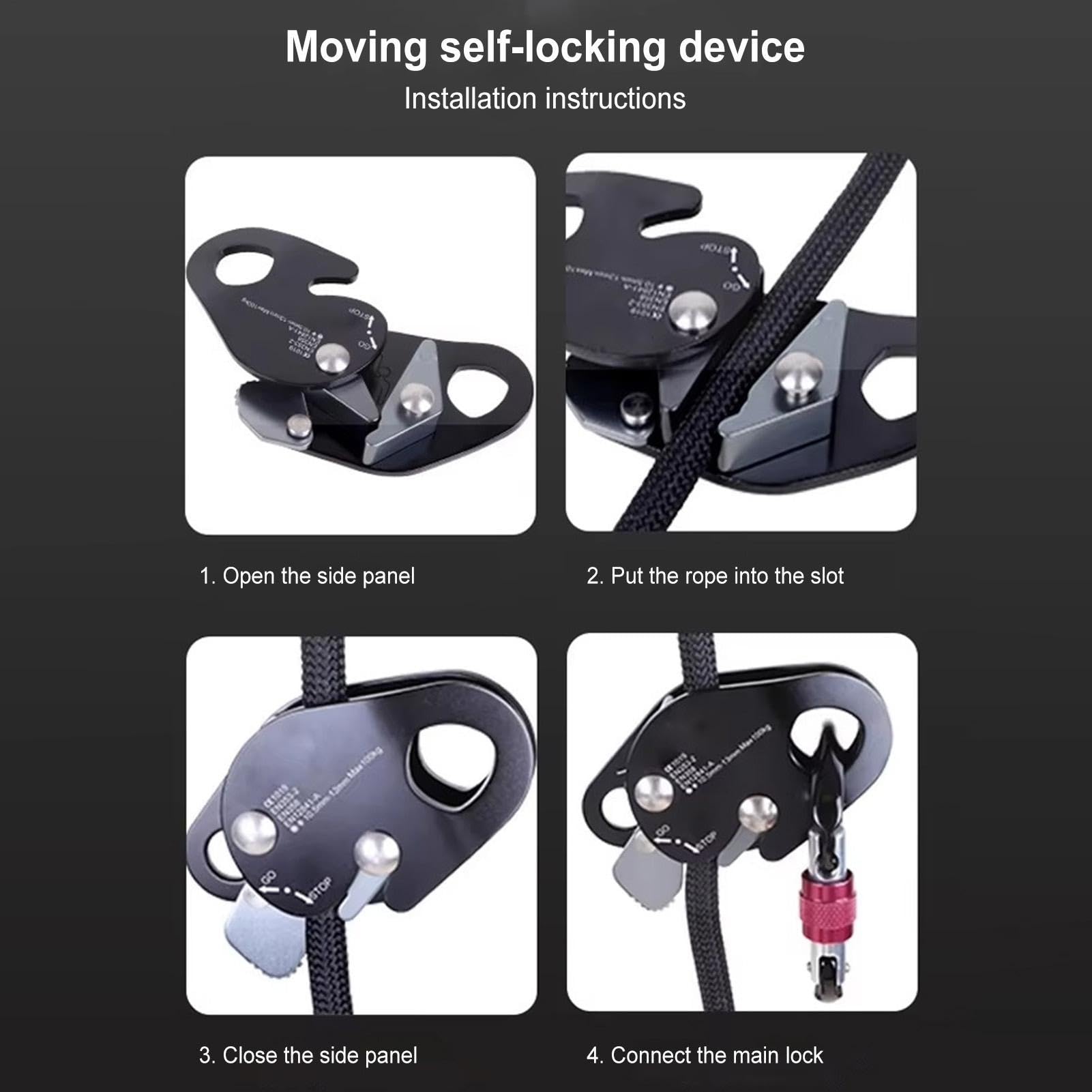 Dispositivo Auto Belay Descendedor Autobloqueante De Aluminio