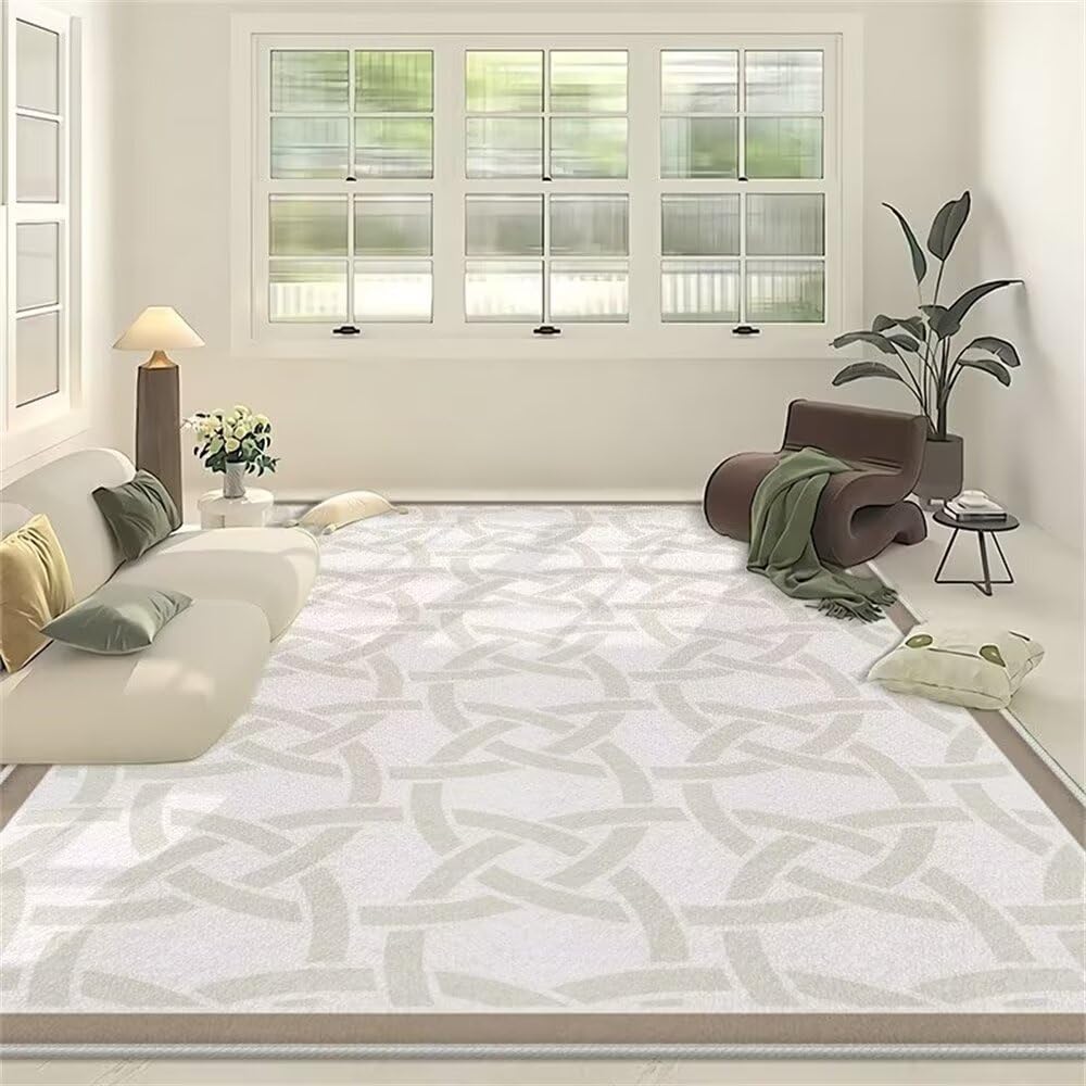 Tapis de salon moderne gris 160x230cm résistant à l'humidité pour décoration intérieure