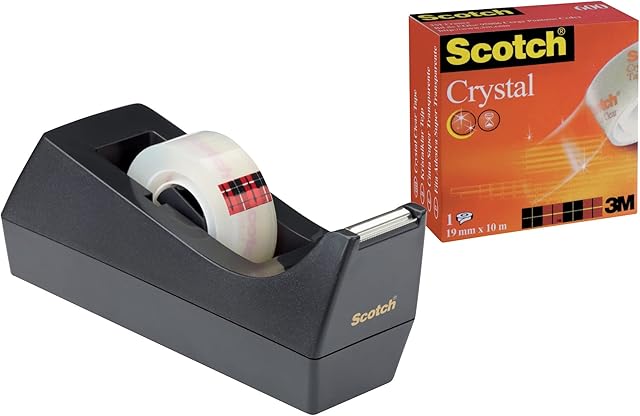 Scotch 3M - 83980 - Scotch Tape Dispenser with 1 Roll 10 m x 19 mm - Black