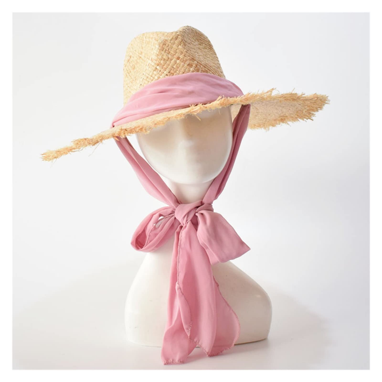 Sombreros de Rafia de Verano para Mujer Correas de ala Ancha Sombreros para el Sol Sombreros de Playa