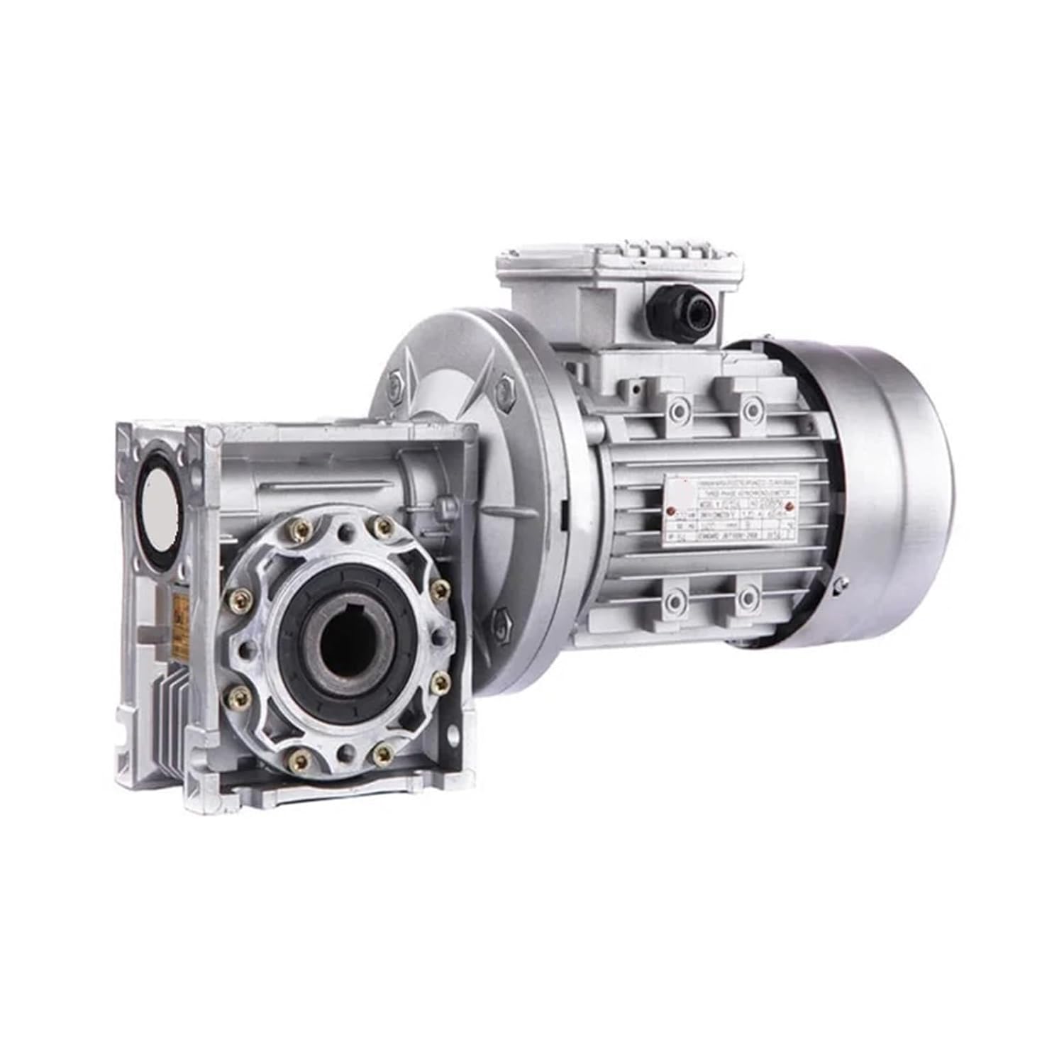 1Pcs/Lot NMRV50 Worm Gear Reducer+0.37KW 370W Single Phase Motor Vertical 220V Large/Small Flange Small Aluminum Housing(186RPM Large Flange)