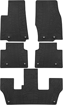 Car Floor Mats Custom Fit for Jeep Grand Cherokee L 7 Seat 2021-2025 2026 Rubber Auto Floor Liners Set All Weather Protection, BlackNOT Fit for 6-Passenger