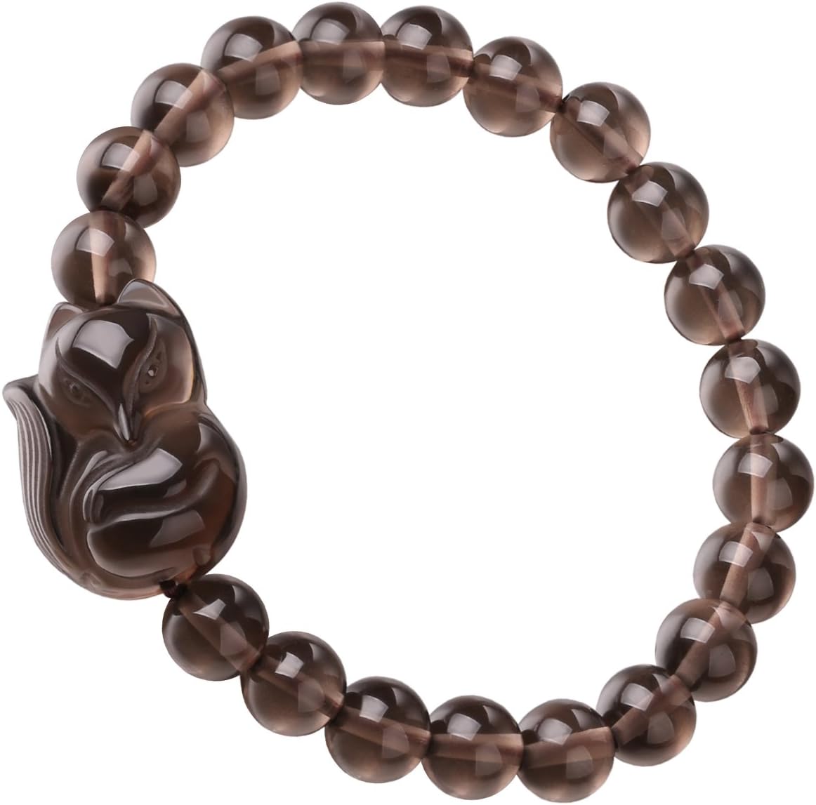 AMAZING JEWELRY Yoga Bracelet,8mm Obsidian Beads Bracelet Lover Couple Bracelet Yoga Bangle Healing with Fox