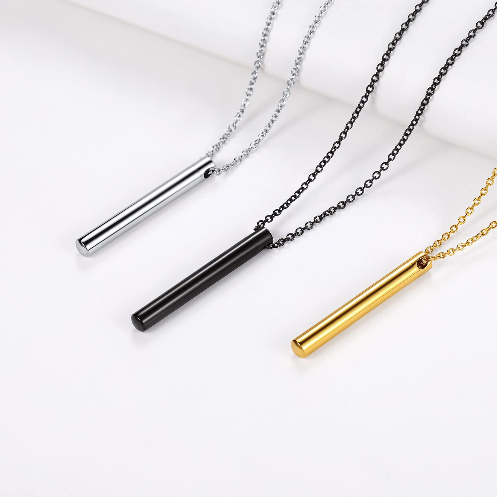 Richsteel Colgante Porta Cenizas Personalizable, Diseño Girasol Barra Guardapelo Corazón Loto Árbol de la Vida, con Collar y Accesorios para Echar Cenizas