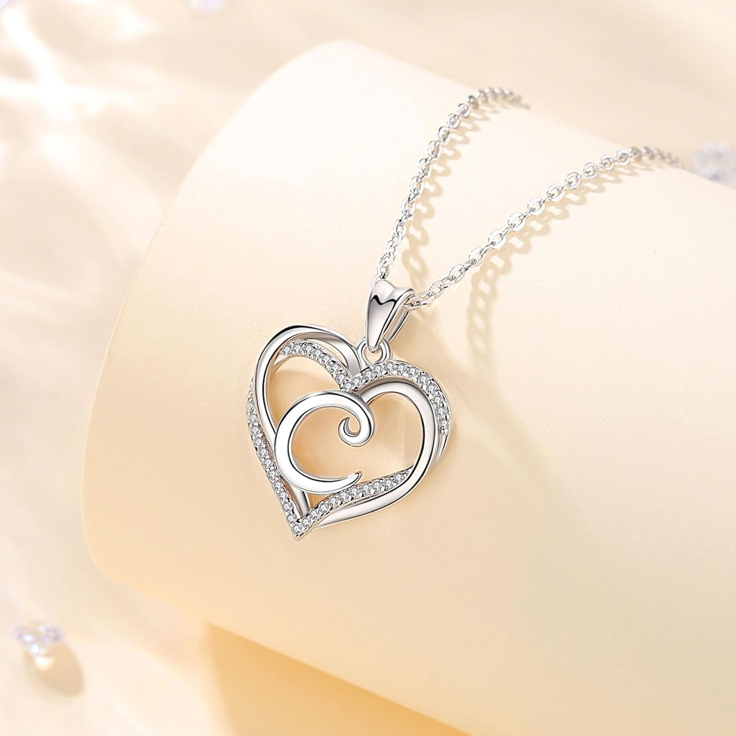 INFUSEU Unique Initial Necklaces for Women Girls Small Heart Letter Jewelry, Meaningful Personalized Gifts - Image 2
