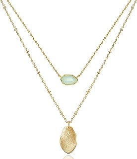 Layered Gold Necklaces for Women - Crystal Colorful Delicate Cutting Pen...