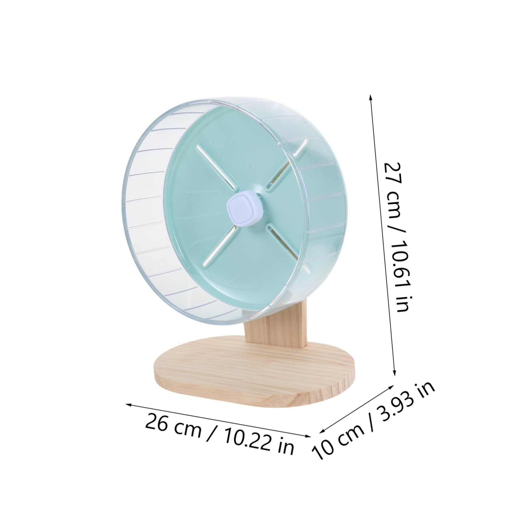 Mikikit Rueda de Hámster Silenciosa de 20 Cm Base de Madera Abs, Pequeña y Estable para Ejercicio de Animales Pequeños en Jaulas de Mascotas