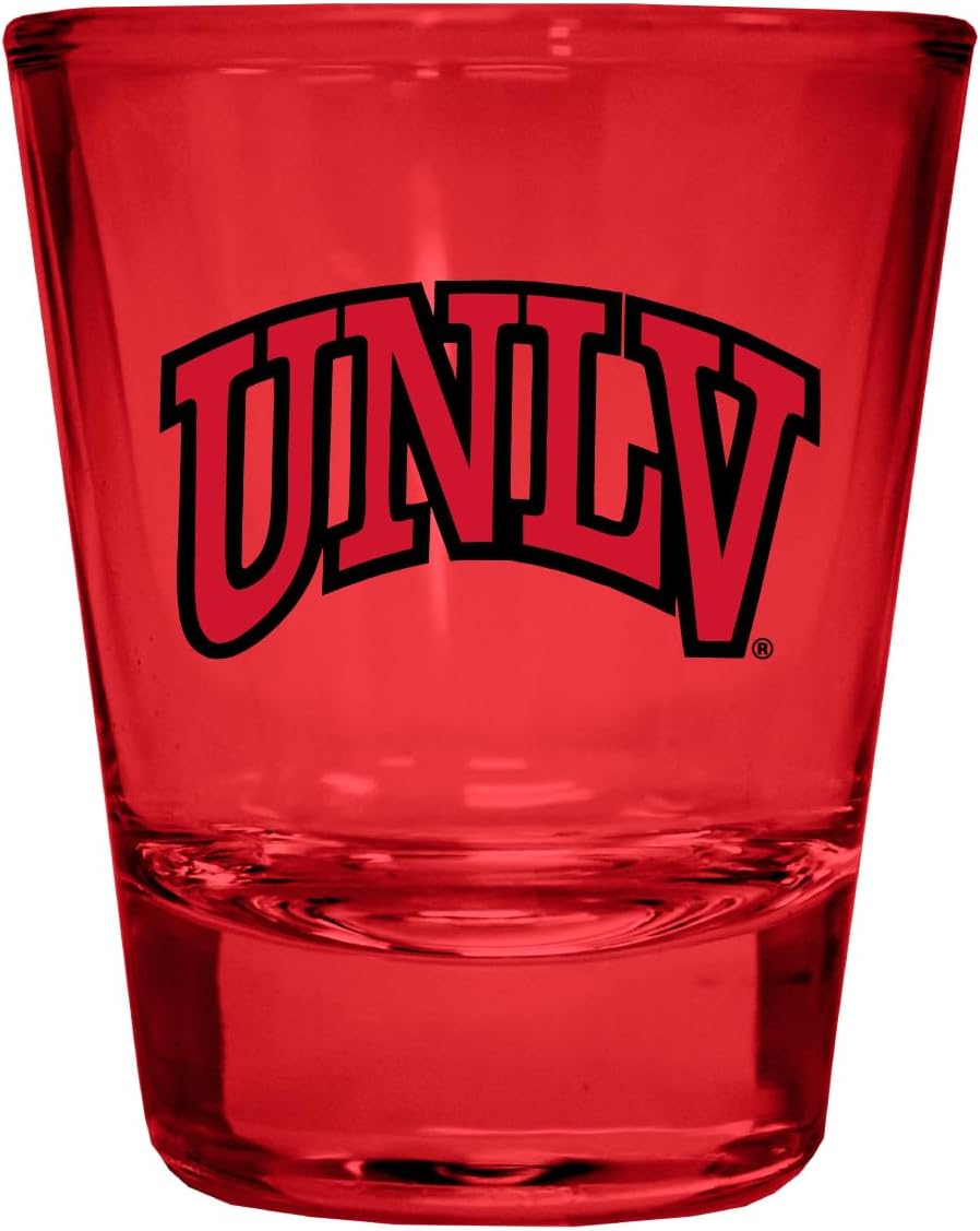 R and R Imports UNLV Rebels Full Color 2 oz Shot Glass Red Officially Licensed Collegiate Product Single