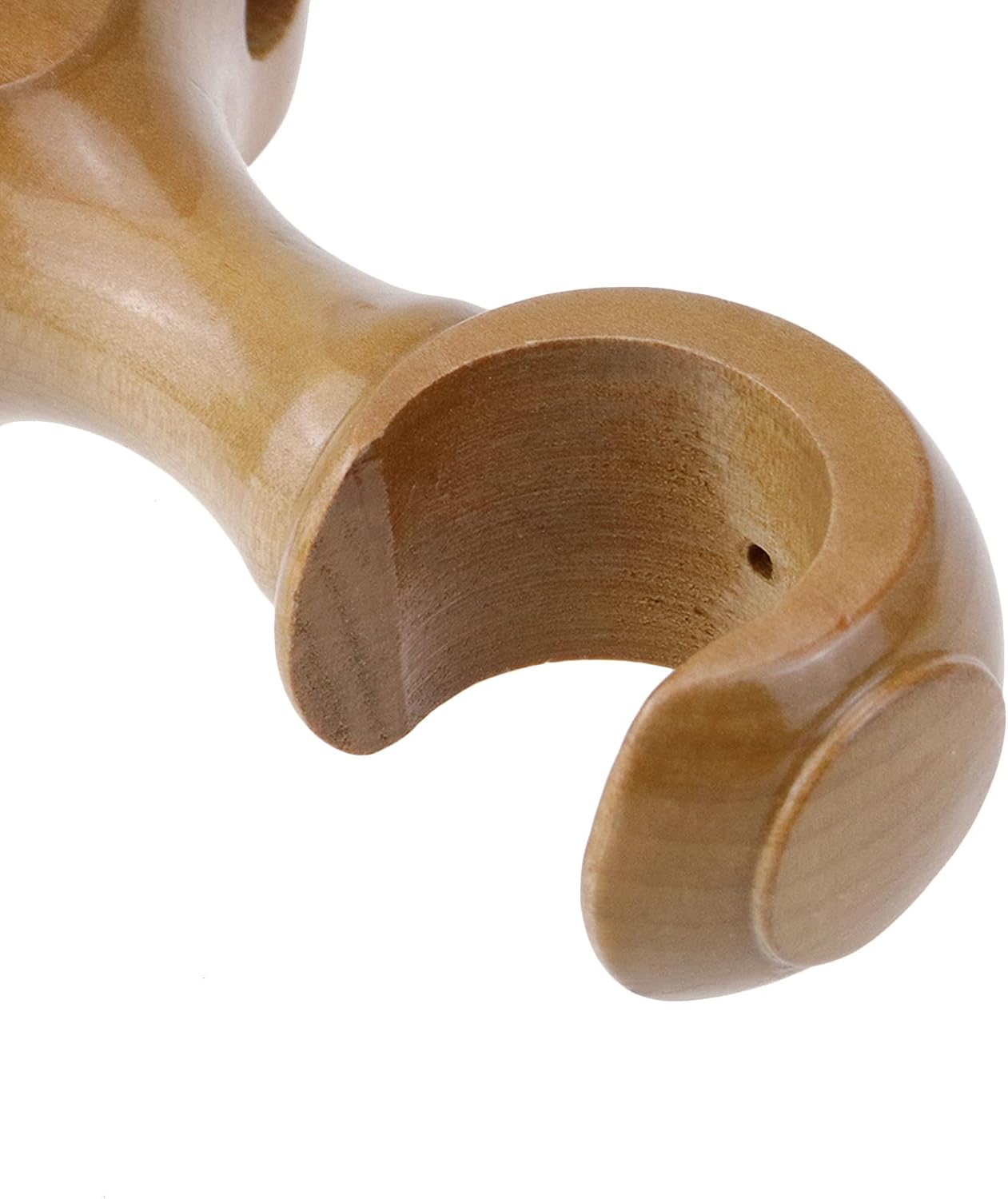 T Tulead Curtain Rod Bracket Wooden Rod Brackets Drapery Curtain Single Bracket Inner Dia: 29mm/1.14", Pack of 2 (Wood Color)