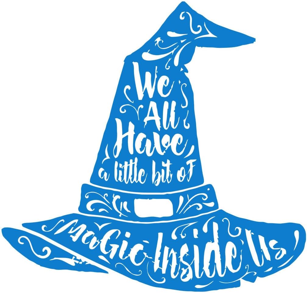 Lettering Decals Wizard Magic Hat Halloween Phrase Quote 72x75.5cm Multi Color Selection Blue