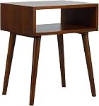 NTC Solid Oak Lux Nightstand with Drawer, Mid Century Modern Side Table Bedroom, Bedside Furniture, Night Stand, End Table, Easy Assembly - Rustic Oak