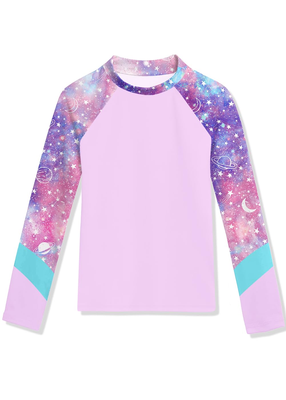 BesserBay Girls Rash Guard UPF 50+ Raglan Sleeve Swim Shirt 6-14 Years