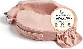My Brest Friend Deluxe Nursing Pillow, Baby Essentials, Postpartum Essentials, Soft Navy Plush Slipcover, Firm Flat Cushion, Adjustable Fit, Back Support, Soft Rose