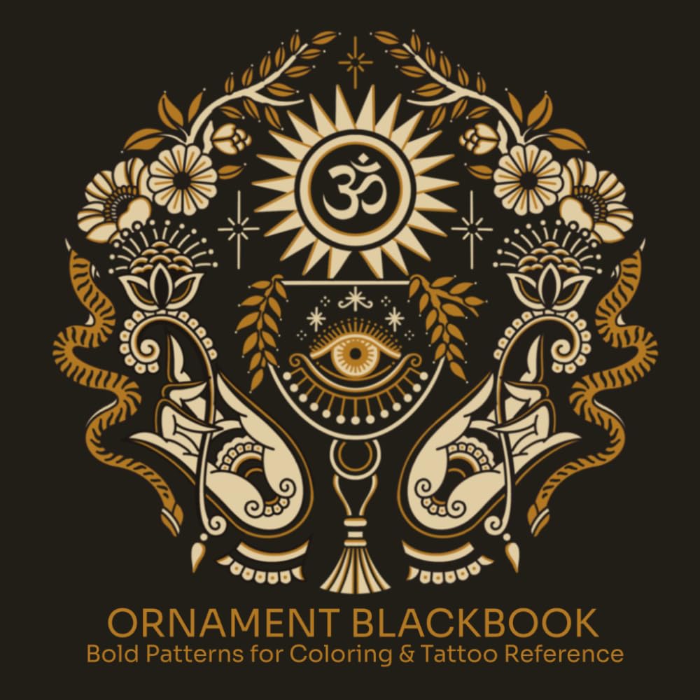 Guide de motifs ornamental blackbook pour surmonter la page blanche en dessin de tatouage