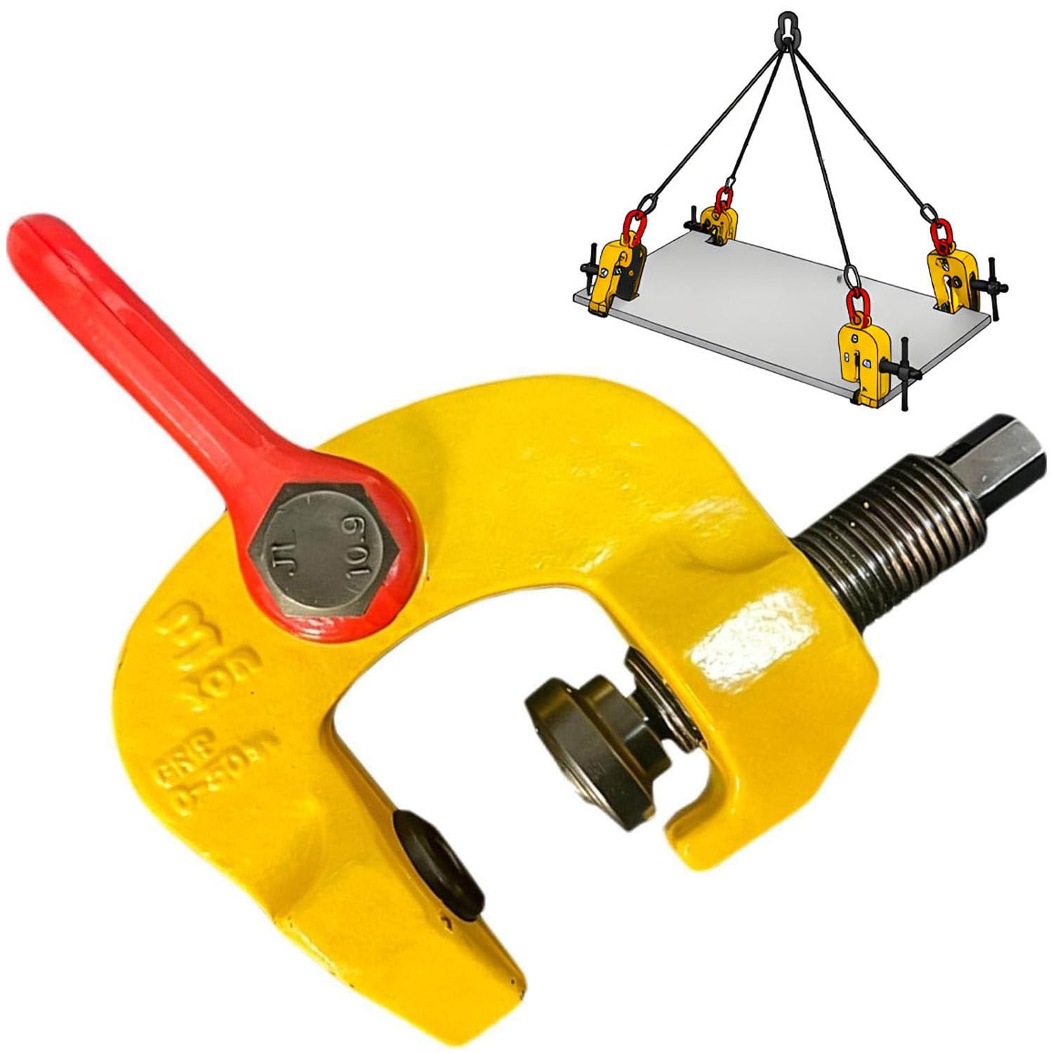 UORDBY Heavy Duty Forged Plate Clamp, Screw Lifting Hoist 1.5T/3T No Damage Grip 3T-1item