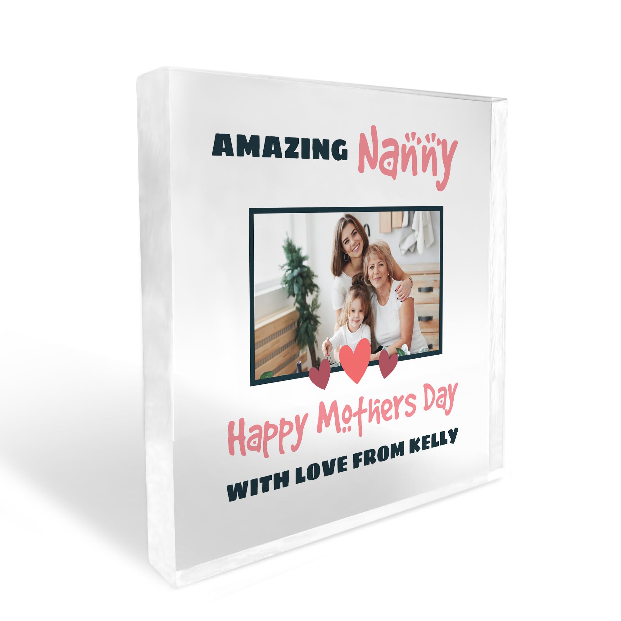 Red Ocean PERSONALISED Nanny Gift For Mothers Day Gifts for Nanny Thank You Gift For Amazing Nanny Photo Plaque Gift From Grandchildren Keepsake Gift For Her