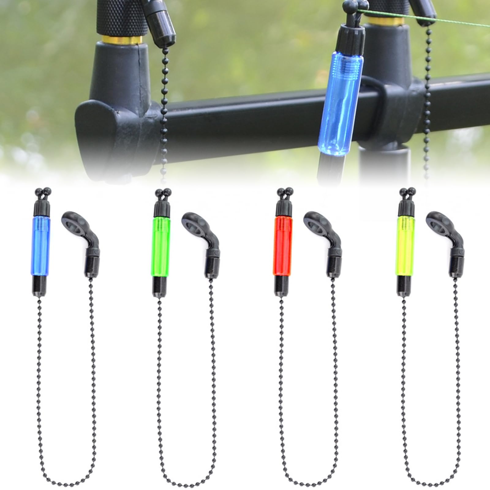 NIYATA 4 PCS Chain Indicateur Morsure de pour Carpe D'Activité, Ecureuil Carpe, Balanciers pour La Pêche à La Carpe, Swinger Peche Carpe, pour La Pêche Nocturne de La Carpe