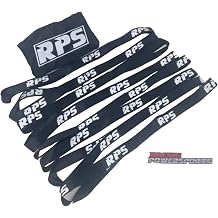 RACINGPOWERSPORTS 8PCS Soft Loop Heavy Duty Tie Down Straps Safe Luggage Ratchet 4500lbs 1 x 8 inch Black for Motorcycle, Car, ATV, UTV Snow Mobile Towing Cargo