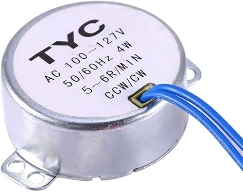 Miniatura 6 de Motor de sincronización síncrono de 2 piezas, 50/60 Hz, CA, 100 ~ 127 V, 4 W, 5 a 6 RPM/MIN CCW/CW, hecho a mano, proyecto escolar, modelo o motor