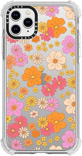 CASETiFY Funda Ultra Impact para iPhone 11 Pro Max protección contra caídas de 9.8 pies  Flores hippie retro boho (patrón floral de los años 6070
