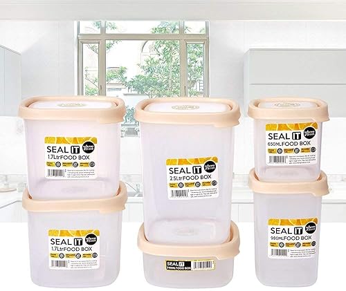 Miniatura 9 de KARMAS PRODUCT Juego de 6 recipientes de almacenamiento de alimentos con tapas de fácil bloqueo, sin BPA y 100% a prueba de fugas, plástico