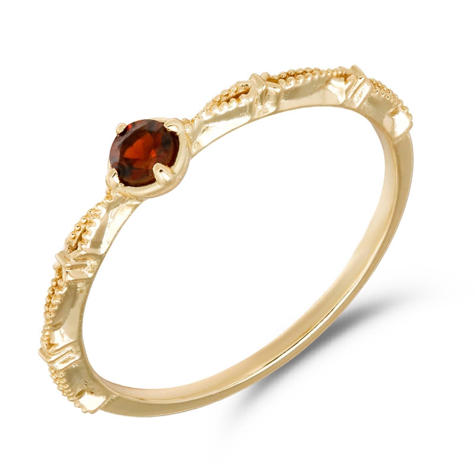 Anello di fidanzamento in vero oro giallo 9 K/14 K/18 K con rubino rosso, forma classica