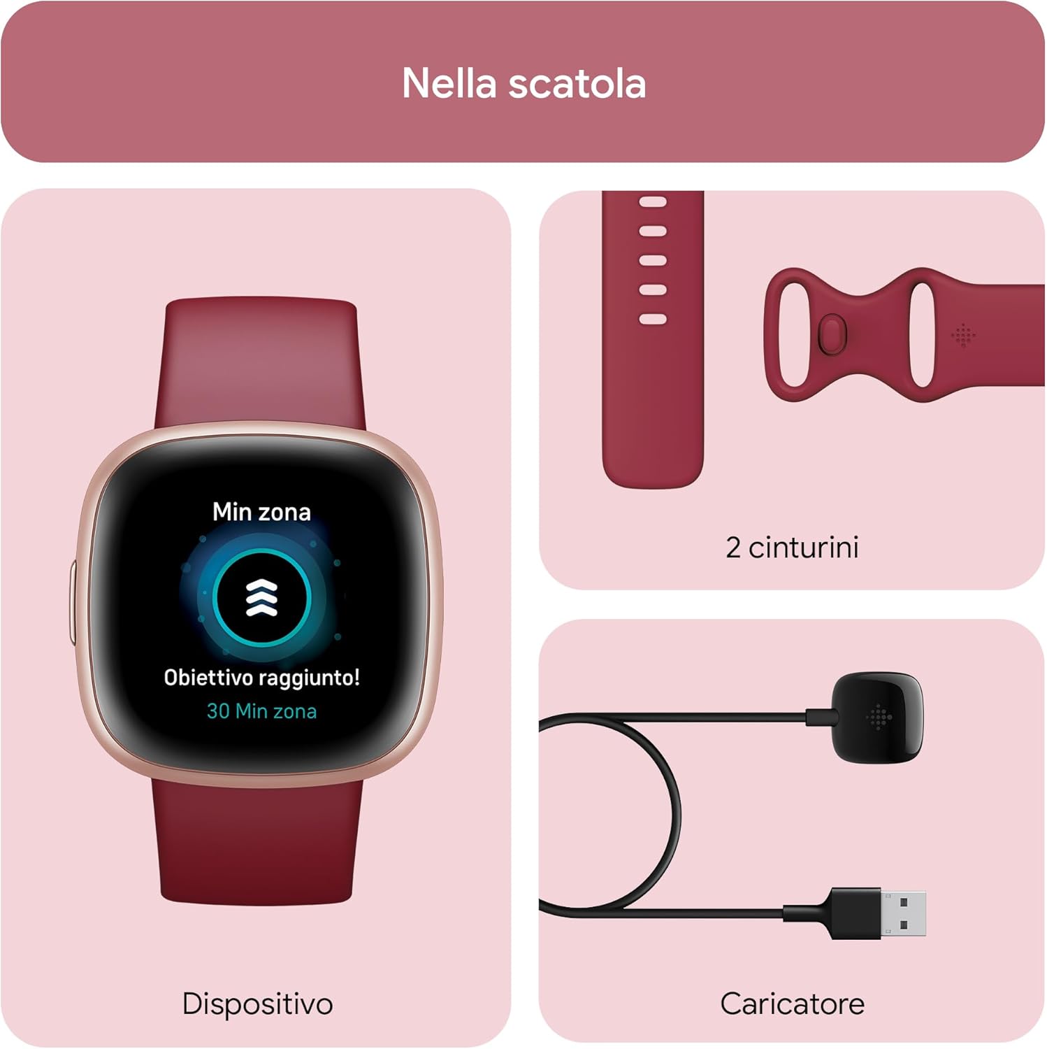 Fitbit Smartwatch per Il Fitness Versa 4 con GPS Integrato, Fino a 6 Giorni di autonomia e Compatibile con Android e iOS