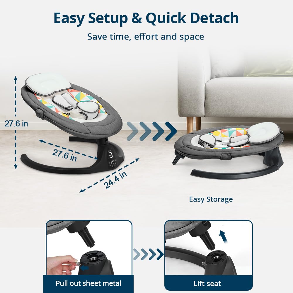 Image showing assembly of the swing base by inserting two curved pieces into the central unit.