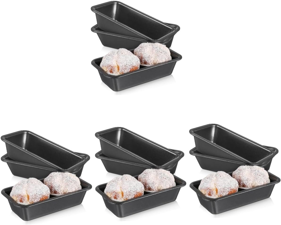 PRETYZOOM 12pcs Bread Cake Pan Sandwich Bread Loaf Pan Nonstick Coating Even Heat Distribution Easy to Clean