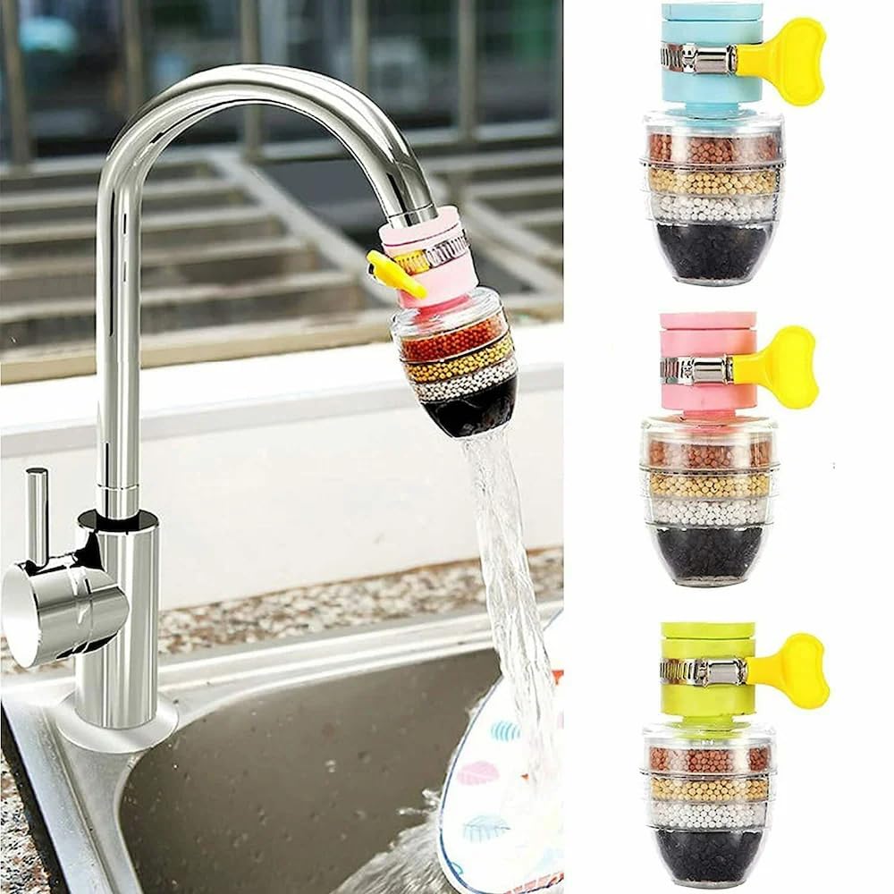 Flaner Activated Carbon Faucet Water Filter | Tap Water Purifier for Kitchen & Bathroom | Hard Water & Chlorine Removal | Universal Leak-Proof Tap Filter (PACK OF 3)-image-33
