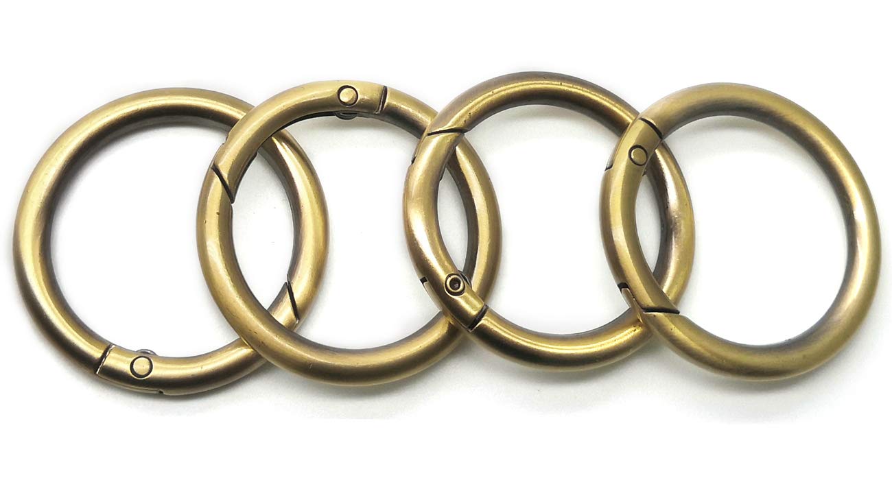 ZLYY Vintage Brass Spring O Ring, 32mm/1.26” Inside Dia, Suitable for Women Shoulder Tote Bag Purse Handbag O Ring Fittings, Pack of 4 (B081GBQF3B) Amazon Price History, Amazon Price Tracker