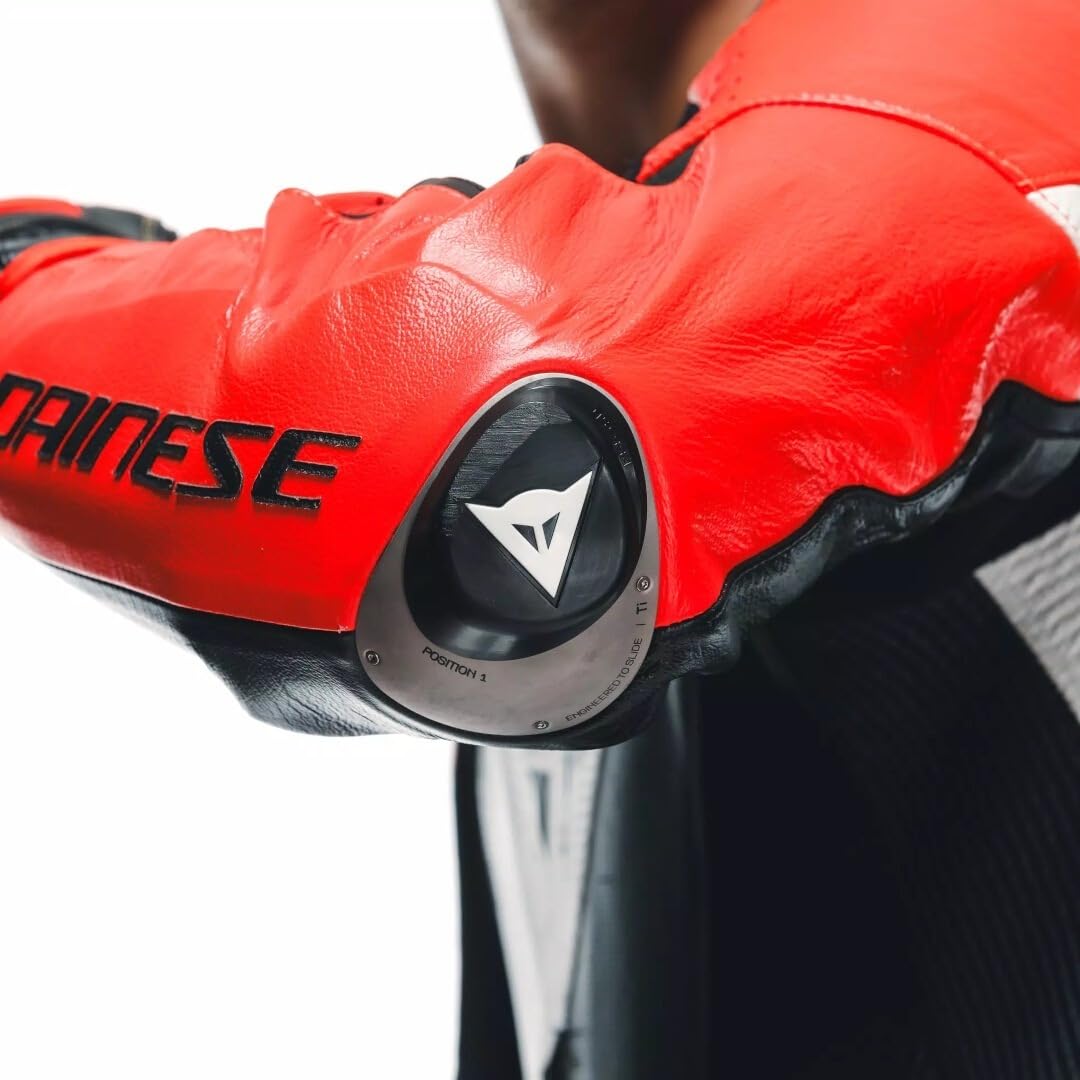 Dainese Mugello 3 D-Air perforowany 1-częściowy skórzany kombinezon motocyklowy, czarny/czerwony/biały, 60