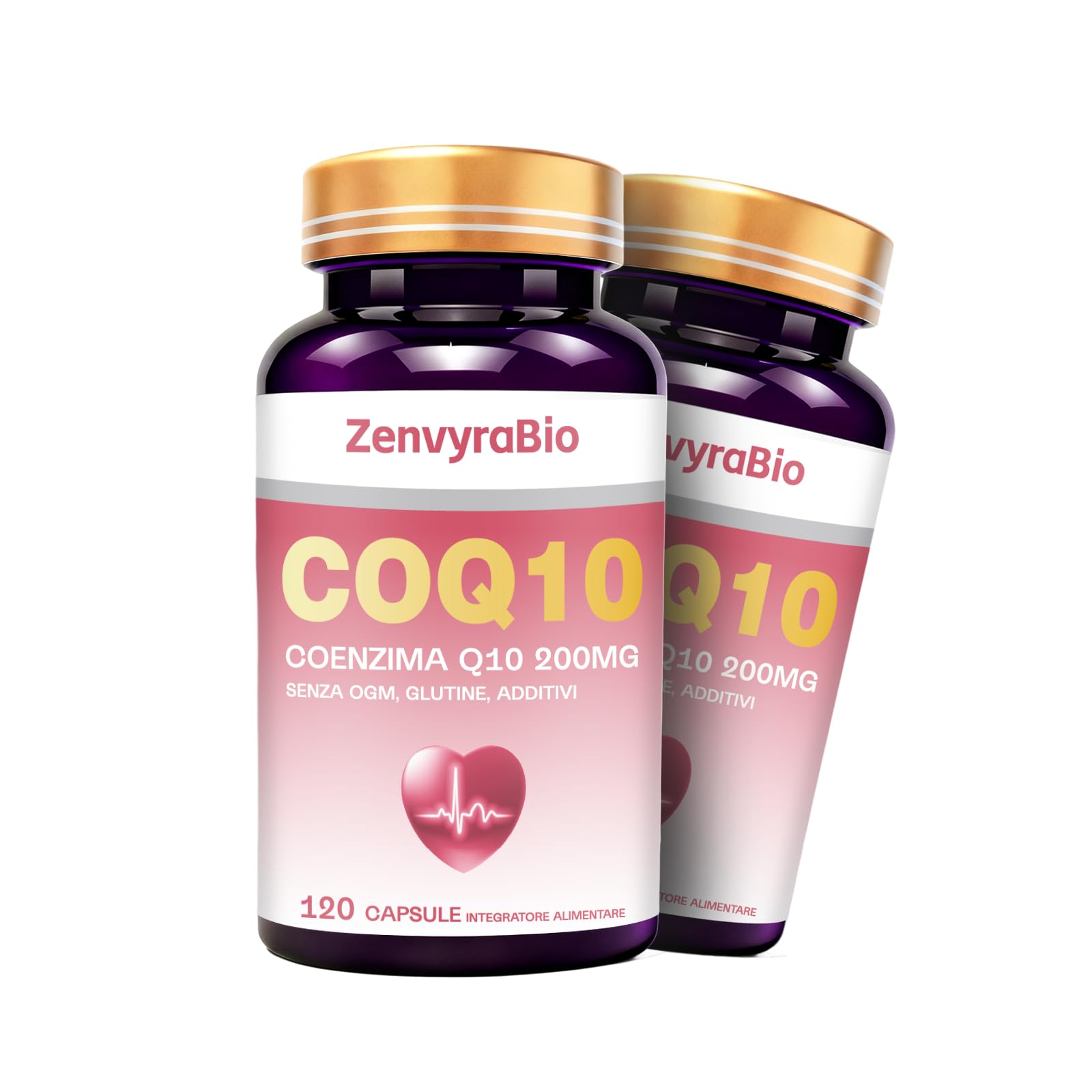 Coenzima Q10 200mg – 120 Capsule Softgel | Ubiquinone Puro Fermentato Naturalmente ad Alta Biodisponibilità | Integratore Antiossidante ad Alto Assorbimento, Senza OGM, Glutine e Additivi